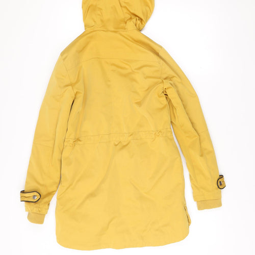 New Look Women’s Yellow Parka Jacket Size 8 Hooded Mid-Length Coat