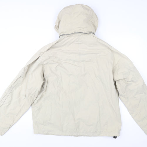 Next Men's Beige Lightweight Hooded Windbreaker Jacket L