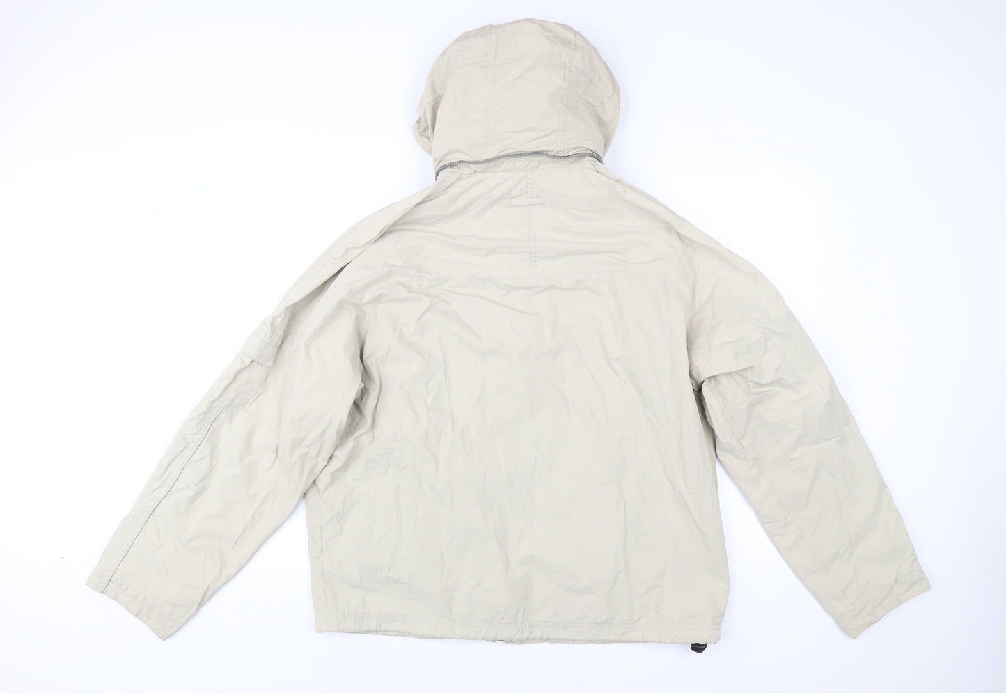Next Men's Beige Lightweight Hooded Windbreaker Jacket L