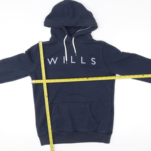 Jack Wills Womens Blue Pullover Hoodie UK 8 Classic Fit Logo