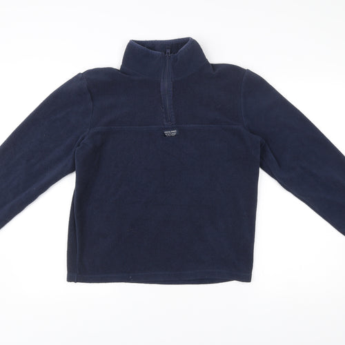 Jack & Jones Mens Blue Small Fleece Half Zip Jacket Regular Fit