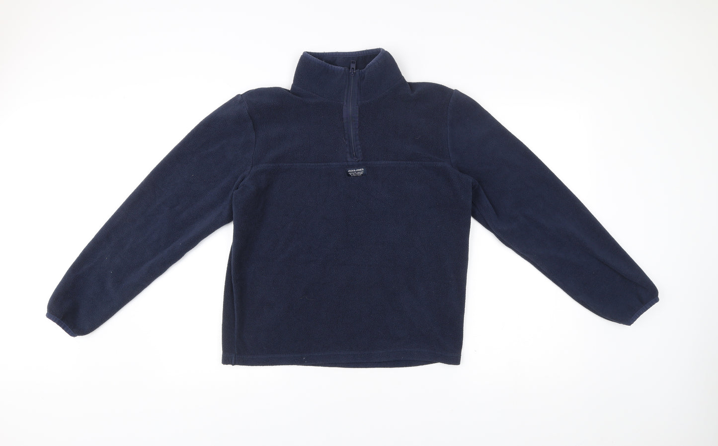 Jack & Jones Mens Blue Small Fleece Half Zip Jacket Regular Fit