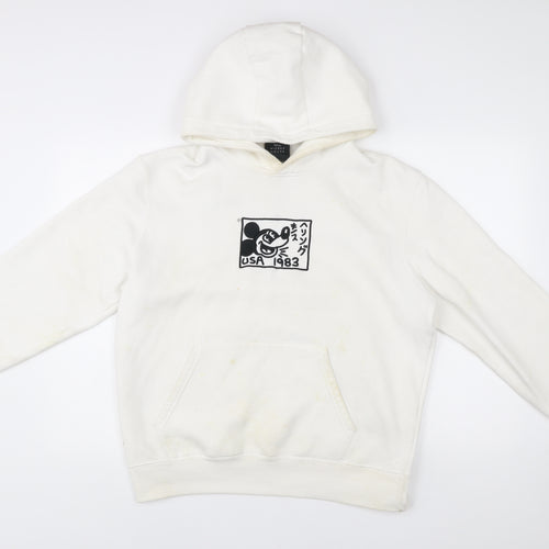 Disney Keith Haring Men’s White Hoodie M Pullover Graphic Print