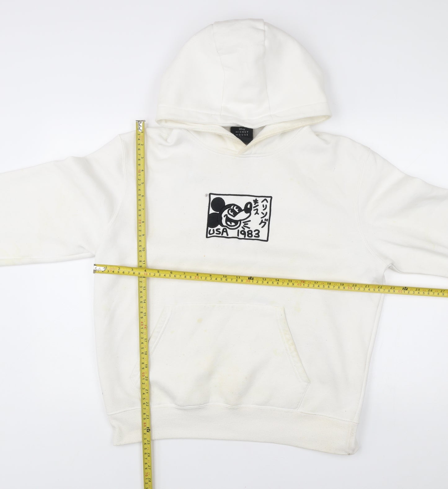 Disney Keith Haring Men’s White Hoodie M Pullover Graphic Print