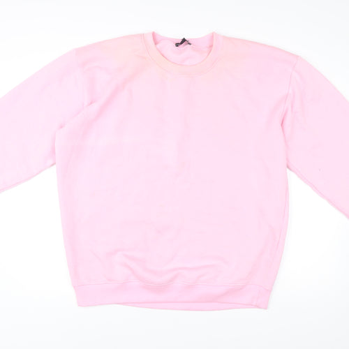 PrettyLittleThing Unisex Pink L Pullover Sweatshirt Crew Neck