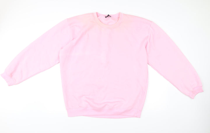 PrettyLittleThing Unisex Pink L Pullover Sweatshirt Crew Neck