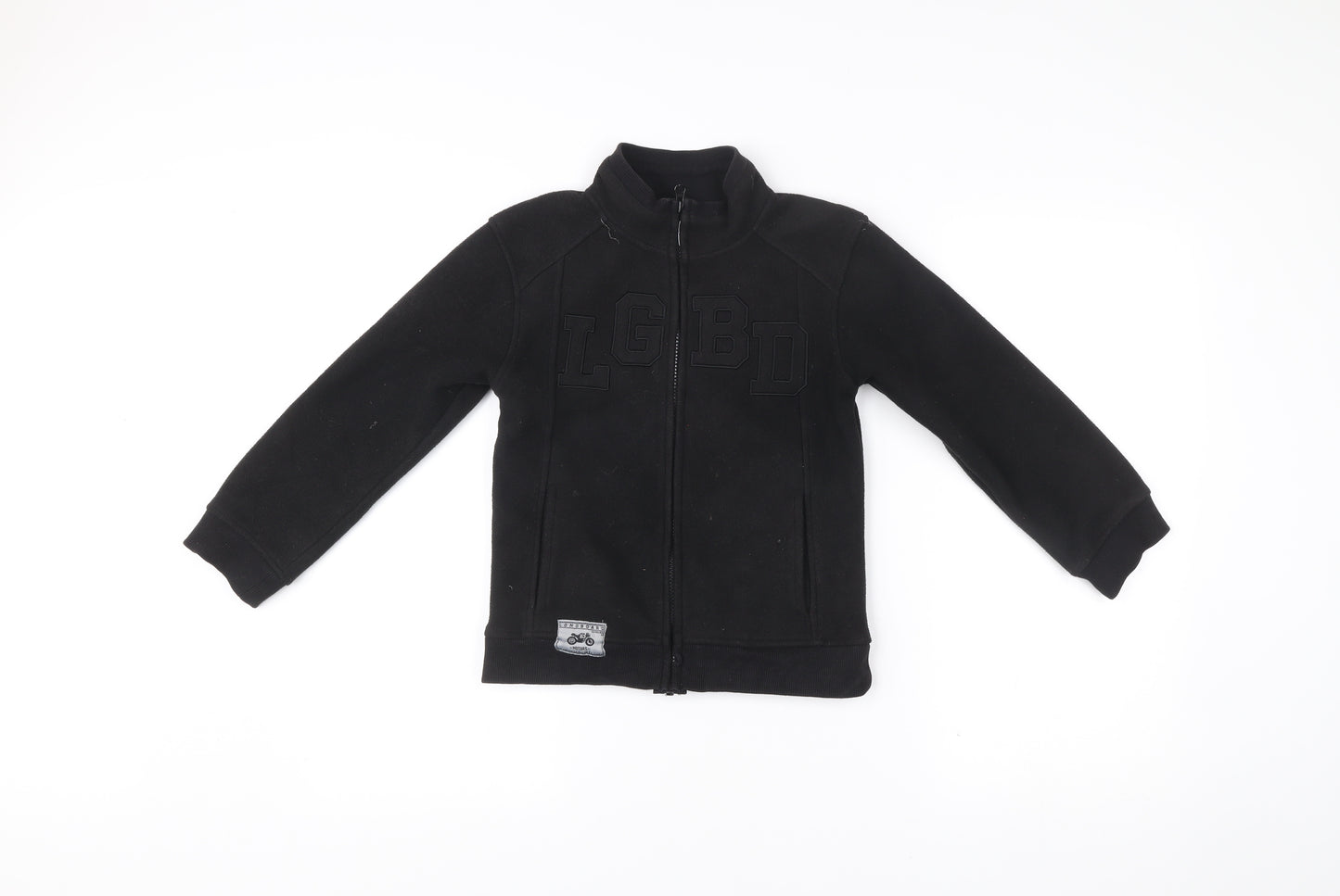 Longboard Kid's Boys Black Full Zip Fleece Jacket 8 Years Polyester