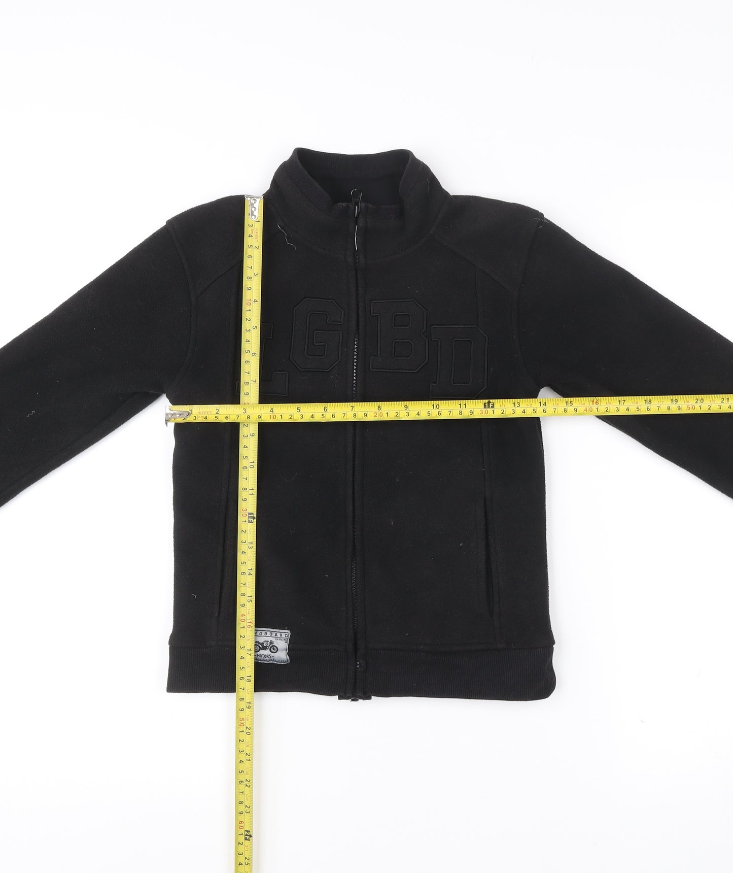 Longboard Kid's Boys Black Full Zip Fleece Jacket 8 Years Polyester
