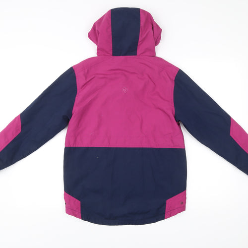 FatFace Girls Pink Blue Colourblock Hooded Anorak Jacket 10-11 Years