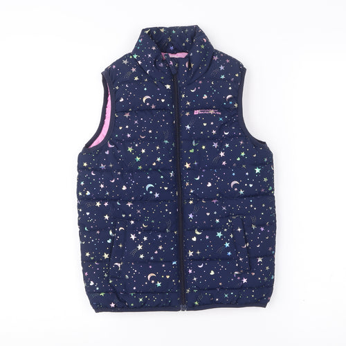 Mountain Warehouse Girls Blue 7-8 Yrs Sleeveless Puffer Waistcoat