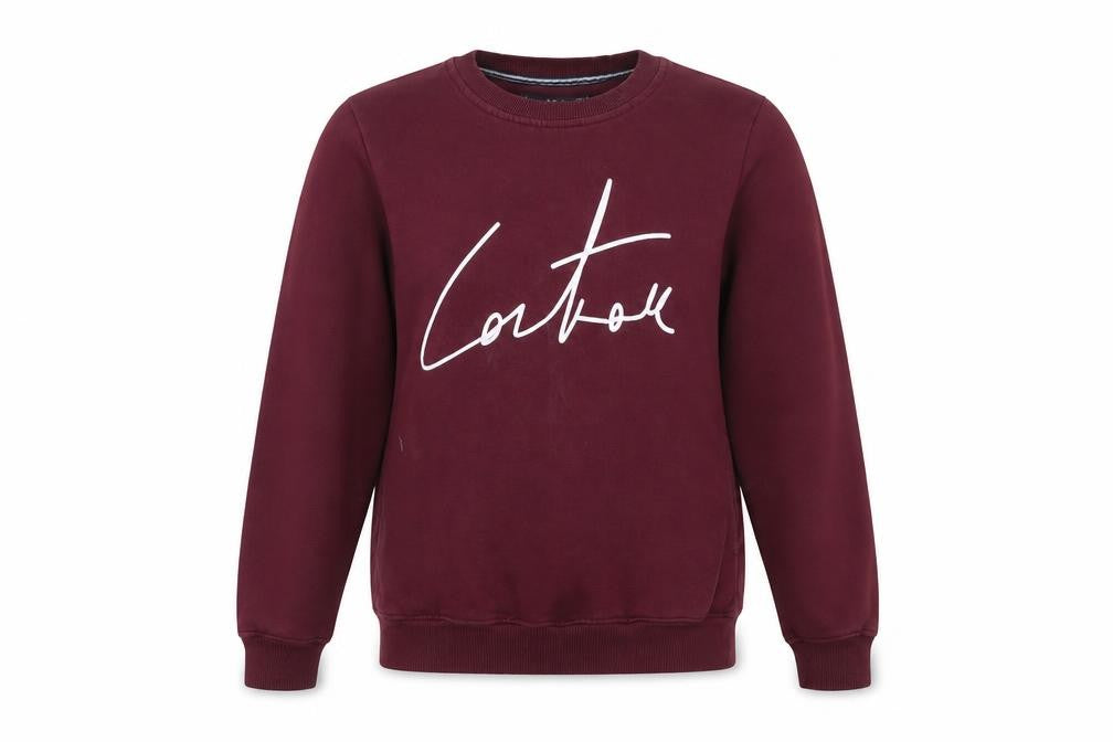 Front view of Cairo Line Women’s Burgundy Sweatshirt Medium Cotton Blend
