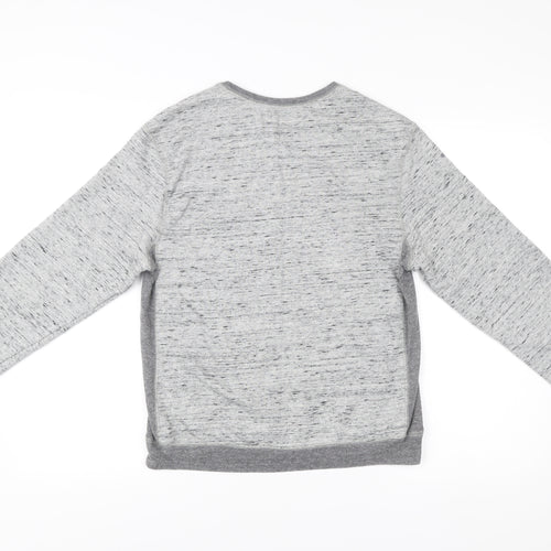 Champion Unisex Grey Medium Pullover Sweatshirt Vintage Logo V-Neck