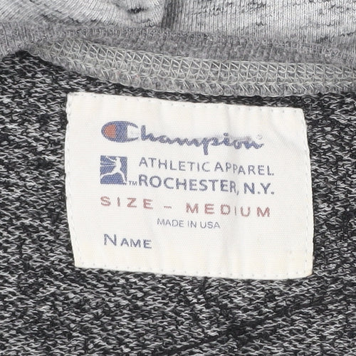 Champion Unisex Grey Medium Pullover Sweatshirt Vintage Logo V-Neck