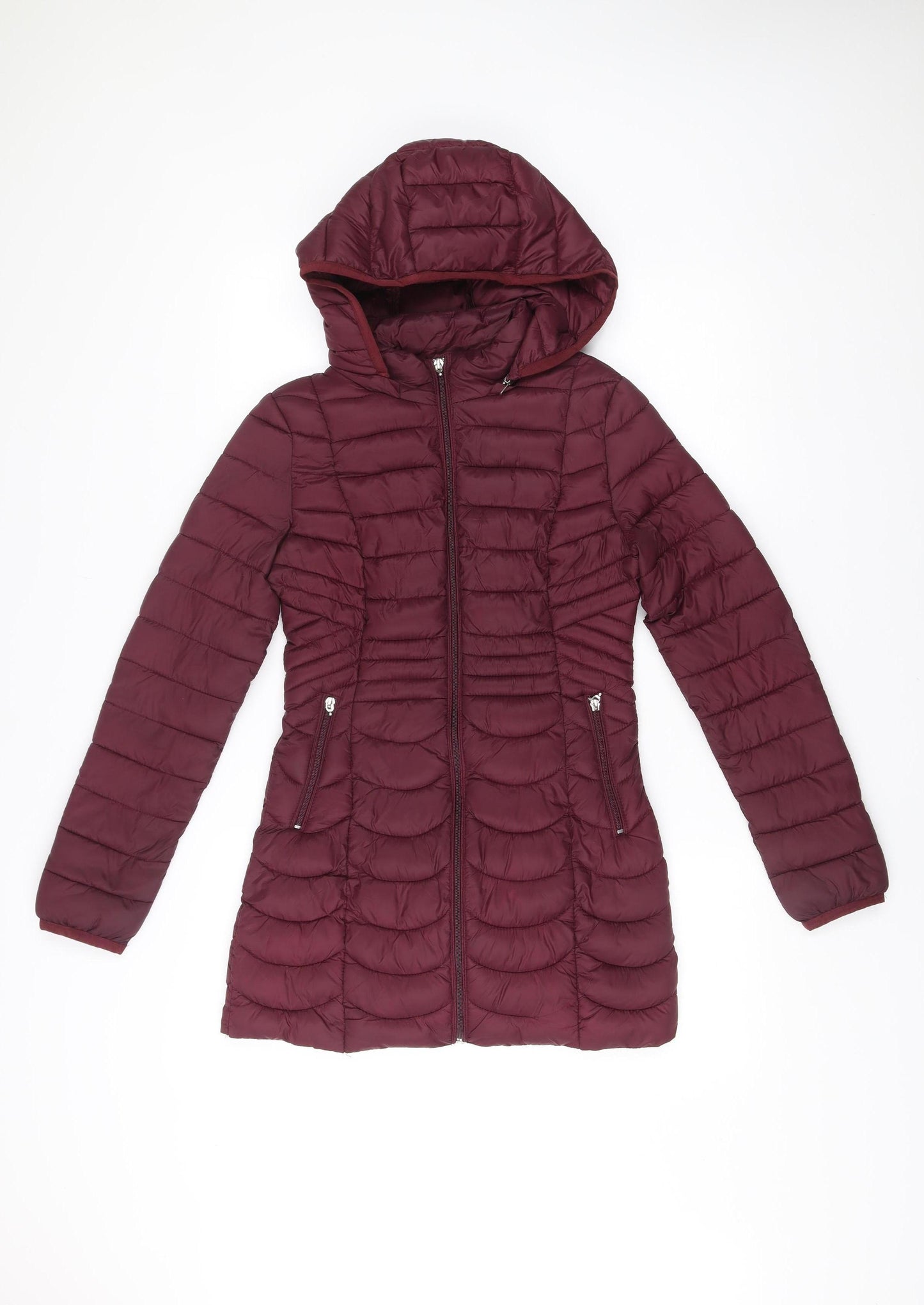 Santelon Womens Purple 3XS Puffer Jacket Hooded Quilted Nylon