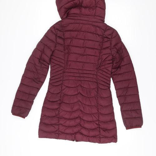 Santelon Womens Purple 3XS Puffer Jacket Hooded Quilted Nylon