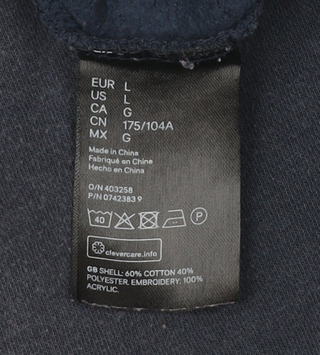 H&M Womens Black Sweatshirt L Cotton Blend Graphic Print Bientôt