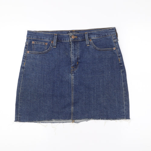 J.Crew Mercantile Women's Blue Denim Skirt Size 10 Straight Pencil