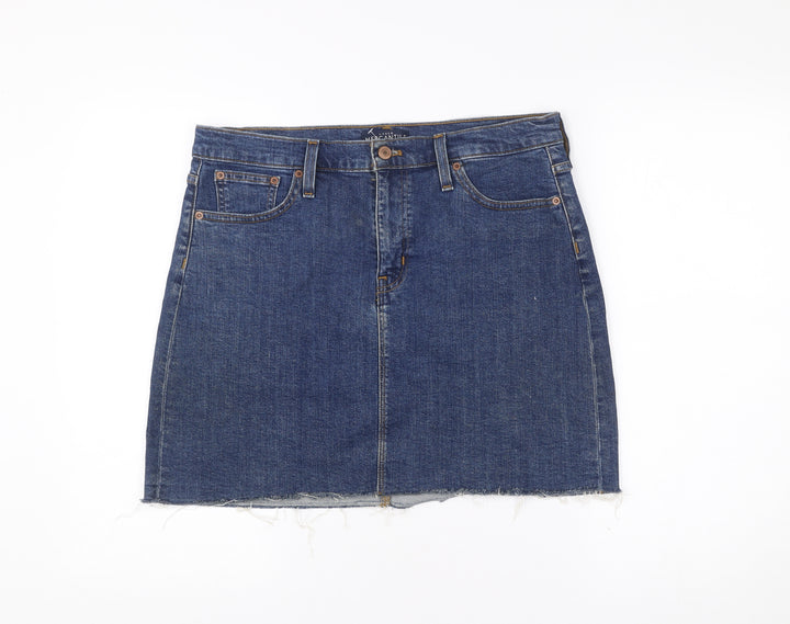J.Crew Mercantile Women's Blue Denim Skirt Size 10 Straight Pencil
