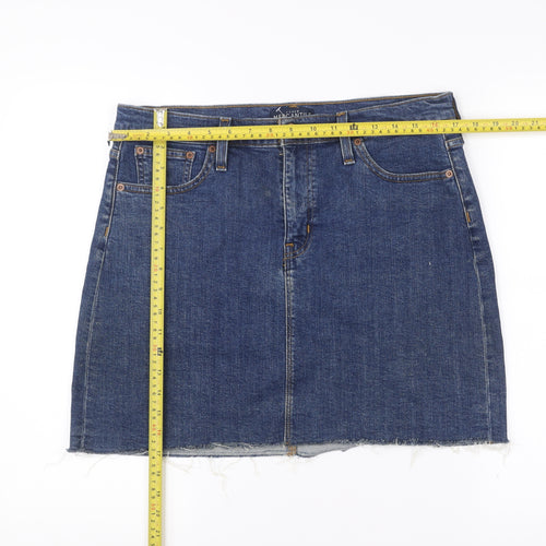 J.Crew Mercantile Women's Blue Denim Skirt Size 10 Straight Pencil
