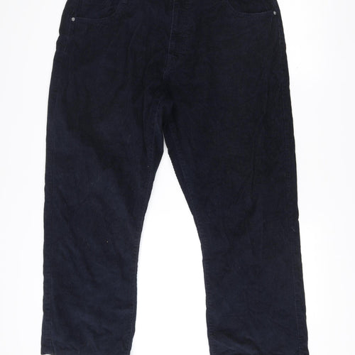 Easy Men’s Blue Corduroy Chino Trousers 40W 30L Regular Fit