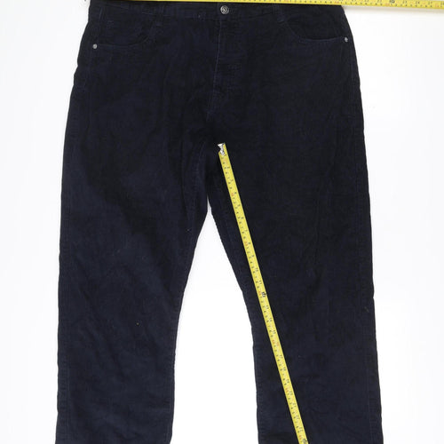 Easy Men’s Blue Corduroy Chino Trousers 40W 30L Regular Fit
