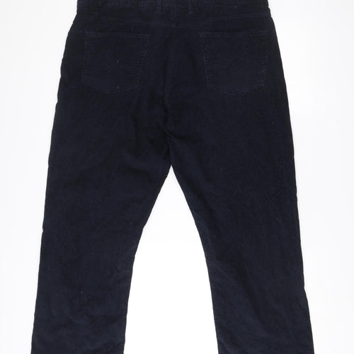 Easy Men’s Blue Corduroy Chino Trousers 40W 30L Regular Fit