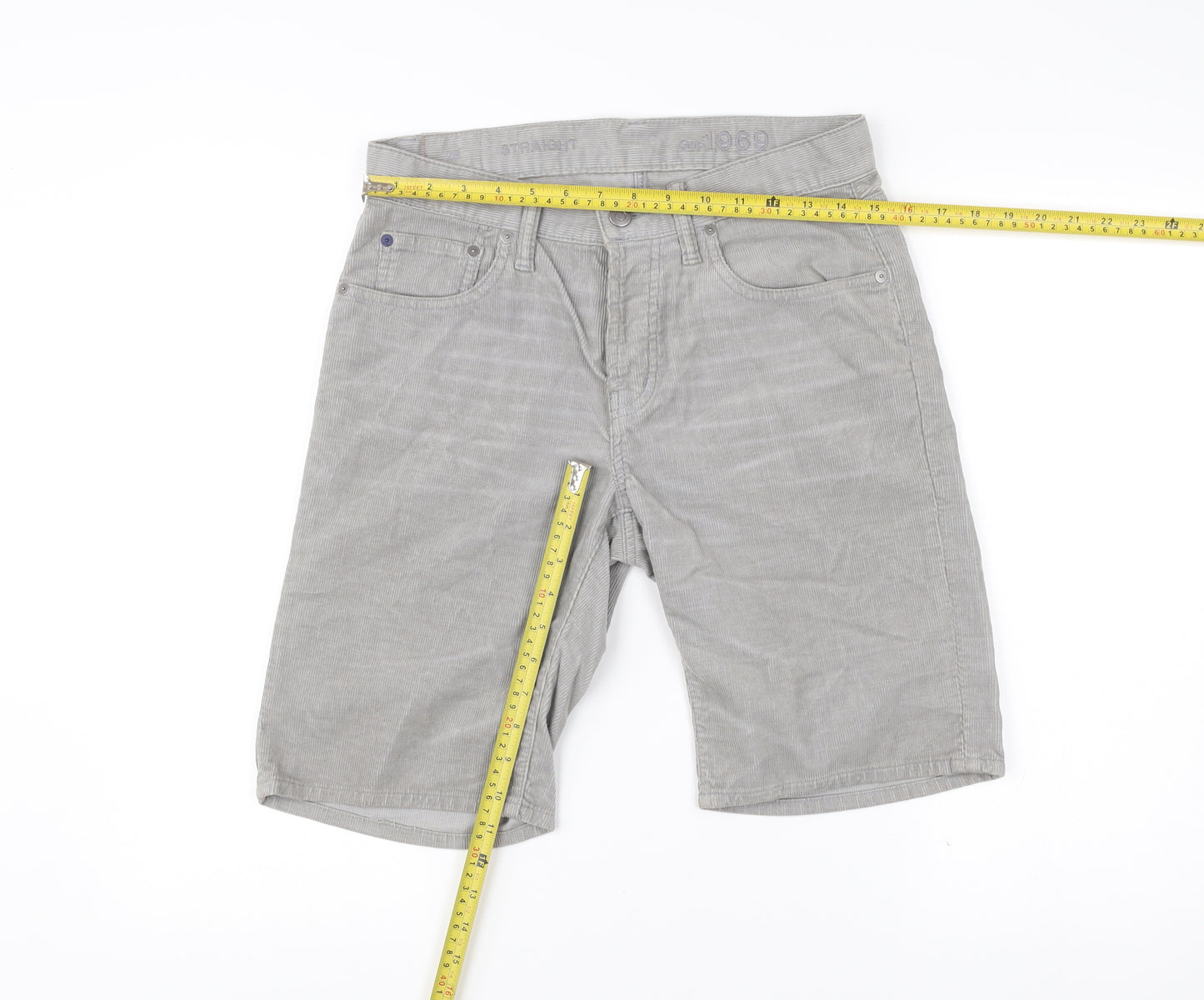 Gap Men's Grey Corduroy Chino Shorts Size 28 Regular Fit
