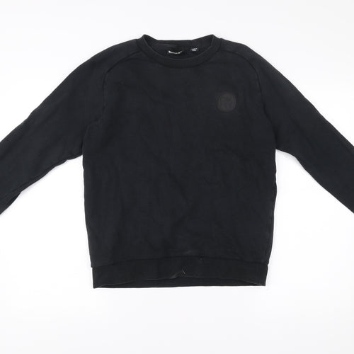 DKNY Men’s Black Cotton Crew Neck Sweatshirt Size S Logo Pullover