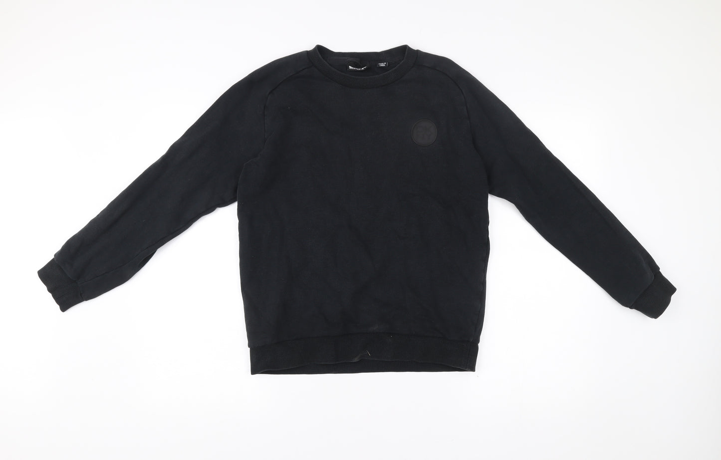DKNY Men’s Black Cotton Crew Neck Sweatshirt Size S Logo Pullover
