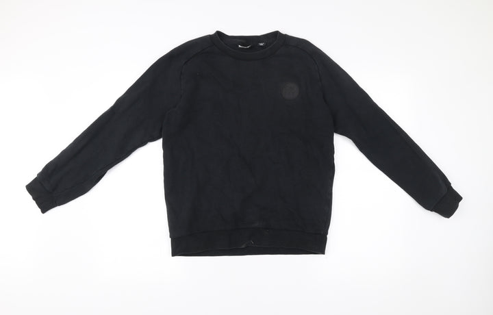 DKNY Men’s Black Cotton Crew Neck Sweatshirt Size S Logo Pullover