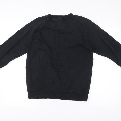 DKNY Men’s Black Cotton Crew Neck Sweatshirt Size S Logo Pullover