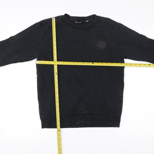 DKNY Men’s Black Cotton Crew Neck Sweatshirt Size S Logo Pullover