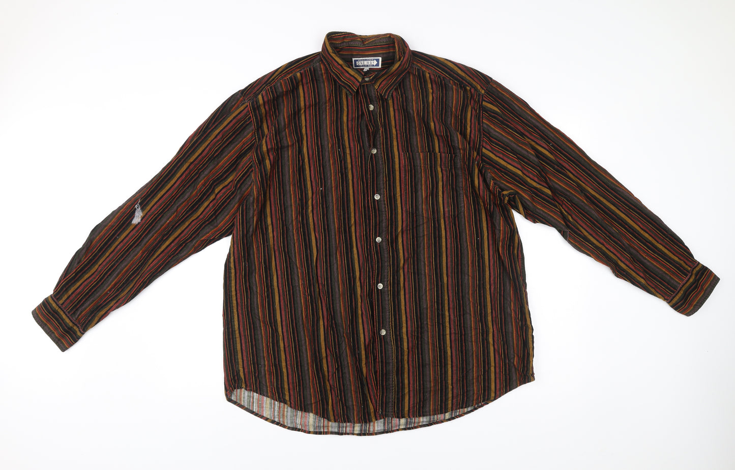 One Way Men’s Multicoloured XL Striped Cotton Button-Up Shirt
