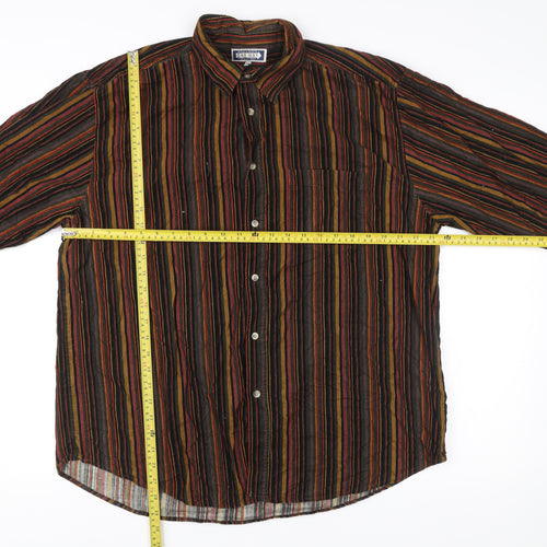 One Way Men’s Multicoloured XL Striped Cotton Button-Up Shirt