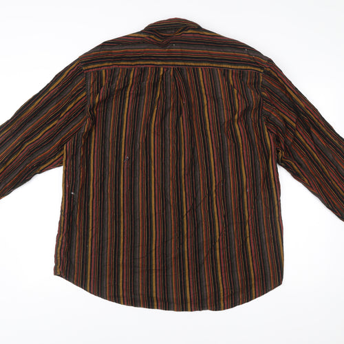 One Way Men’s Multicoloured XL Striped Cotton Button-Up Shirt
