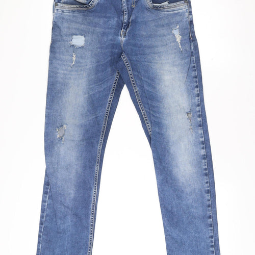 Buffalo Men’s Blue Slim Fit Distressed Jeans Size 32 Bronco