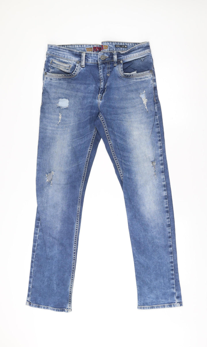 Buffalo Men’s Blue Slim Fit Distressed Jeans Size 32 Bronco