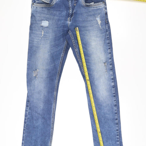 Buffalo Men’s Blue Slim Fit Distressed Jeans Size 32 Bronco