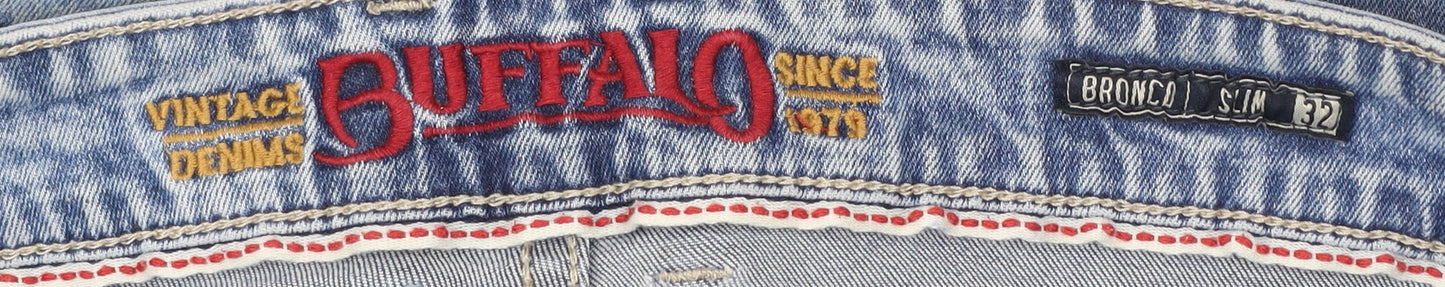 Buffalo Men’s Blue Slim Fit Distressed Jeans Size 32 Bronco