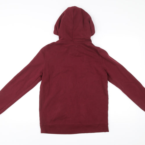 Hollister Women’s Red Pullover Hoodie S Logo Graphic Cotton Blend