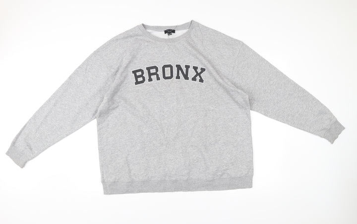 New Look Curves Women’s Grey Bronx Sweatshirt UK 18 Long Sleeve