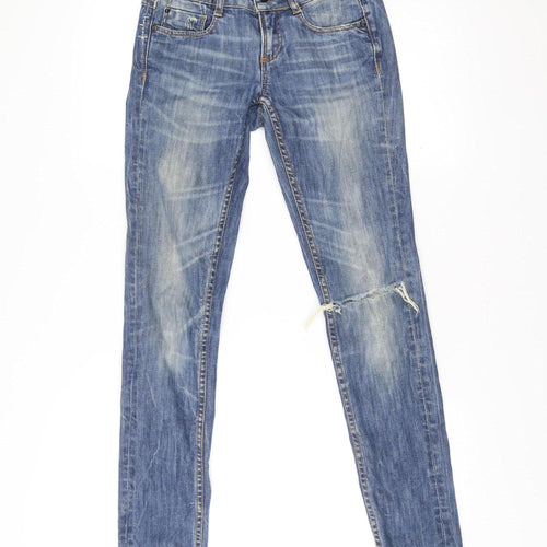 Firetrap Women’s Blue Tapered Slim Fit Distressed Jeans Size 25