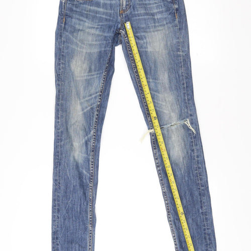 Firetrap Women’s Blue Tapered Slim Fit Distressed Jeans Size 25