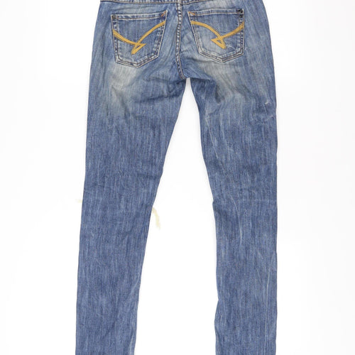 Firetrap Women’s Blue Tapered Slim Fit Distressed Jeans Size 25