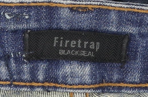 Firetrap Women’s Blue Tapered Slim Fit Distressed Jeans Size 25