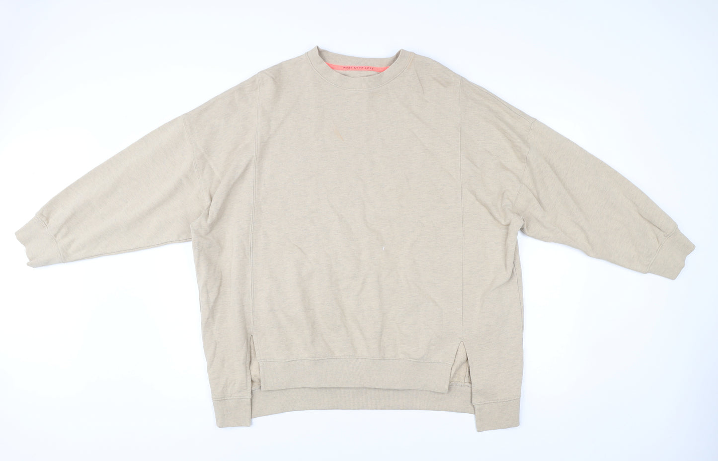 River Island Men’s Beige Relaxed Fit Crew Neck Sweatshirt Size M