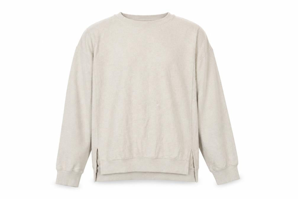 Front view of River Island Men’s Beige Relaxed Fit Crew Neck Sweatshirt, size M