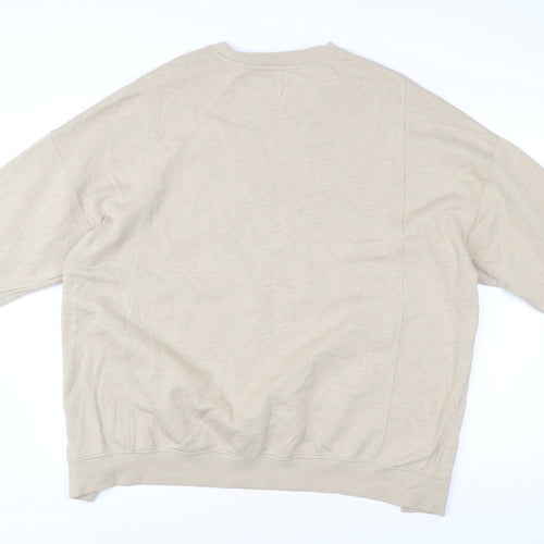 River Island Men’s Beige Relaxed Fit Crew Neck Sweatshirt Size M