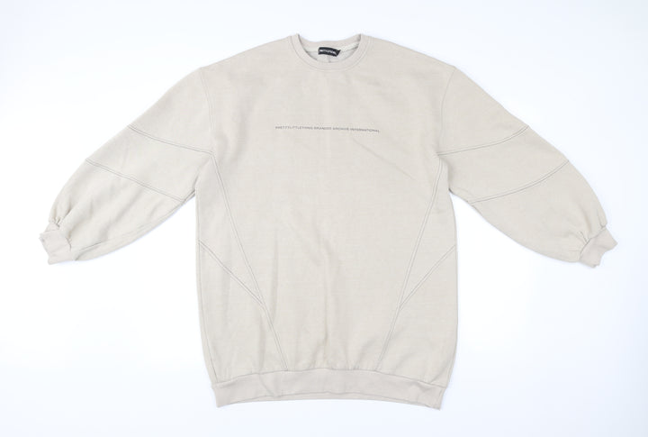 PrettyLittleThing Womens Beige Logo Sweatshirt Size 12 Pullover