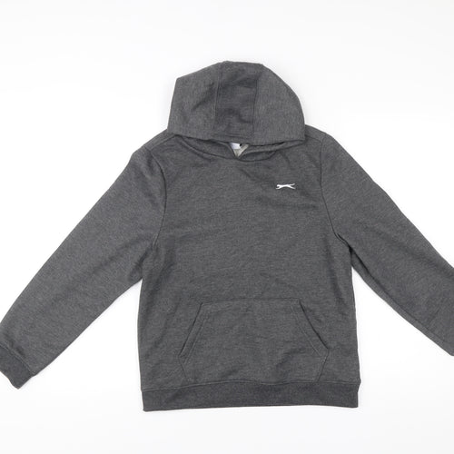 Slazenger Boys Grey Pullover Hoodie 13 Years Sports Casual Hooded Sweatshirt